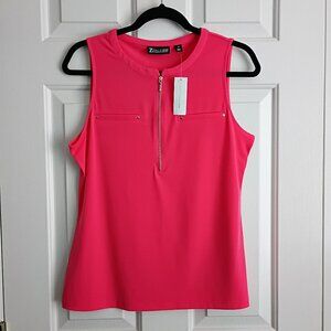 NY & CO Zippered Tank Top Red Orange Size Medium NWT